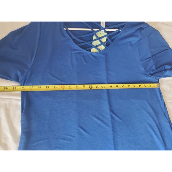 Paisley Grace Boutique Dress NWT Eden Royal Blue 2XL Strappy Neck Short Sleeve - Picture 4 of 9